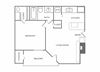 1 Bedroom 1 Bathroom Floor Plan C 1 Bedroom 1 Bathroom Floor Plan C at The Glen, Texas, 75067